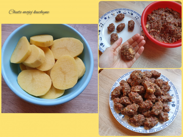 Köfte so šťavnatou ryžou a zemiakmi z jedného plechu (fotorecept) - obrázok 2