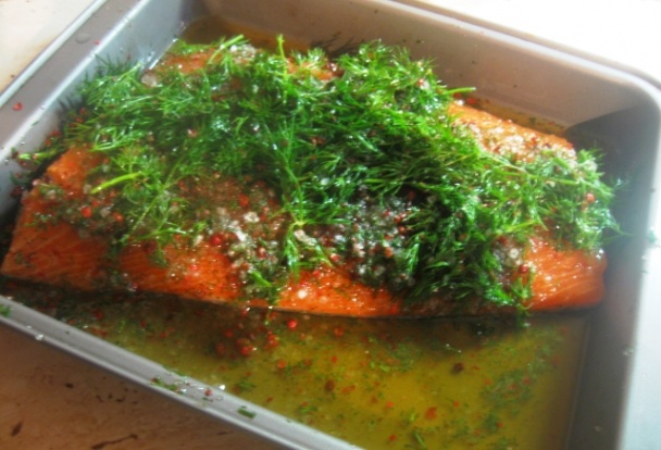 Losos marinovaný v brandy - obrázok 1