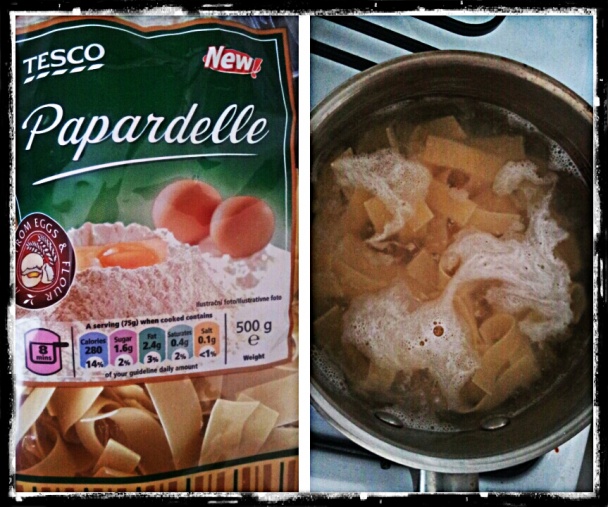 Rýchle papardelle so cherry paradajkami, šampiňónmi a olivami - obrázok 2