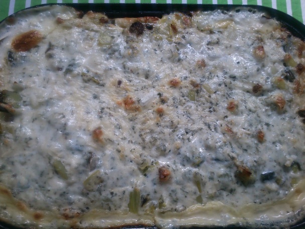 Slaný hríbový koláč s pórom a plesňovým syrom (fotorecept) - obrázok 9