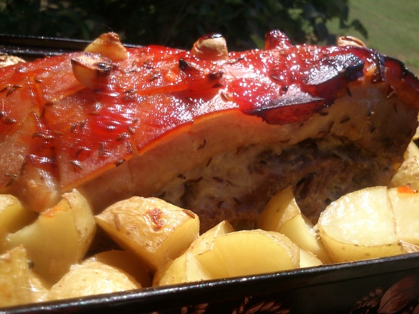 Bôčik pečený v mlieku s cesnakom, francúzska cibuľová zálievka (fotorecept) - obrázok 4