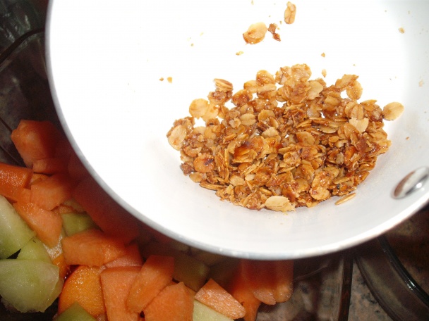 Pestrý ovocný šalát s avokádovo-acidkovým dipom - obrázok 5