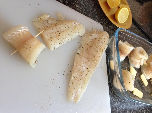 Zubáč na masle so zemiakom plneným hubami (fotorecept) - obrázok 2