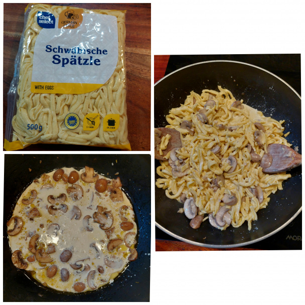 Spätzle so šampiňónmi a špenátom (fotorecept) - obrázok 2