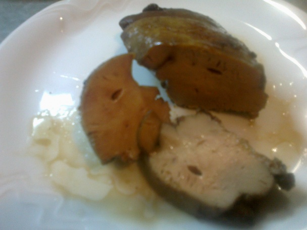 Kačacia pečeň s cibuľovými krúžkami a lokšovníkmi (fotorecept) - obrázok 6