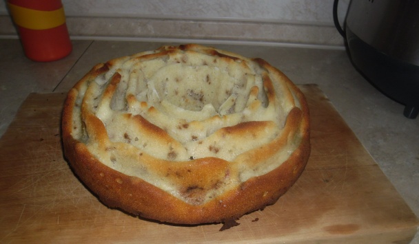 Jogurtová bábovka s banánom, orechami a čokoládou - obrázok 4