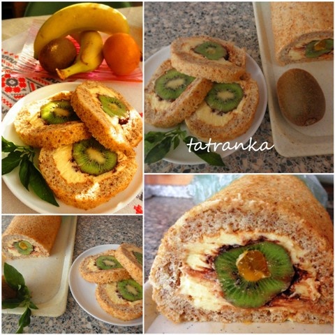 Ovocná orechová roláda s kivi (fotorecept) - obrázok 9