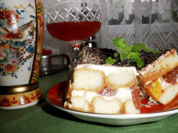 Koláč z piškót, ovocia a tvarohu (fotorecept)  - obrázok 11