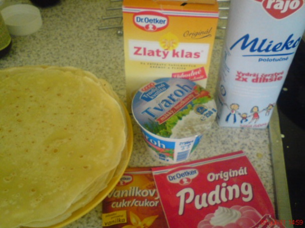 Zapekané palacinky s tvarohom a pudingom (fotorecept) - obrázok 2
