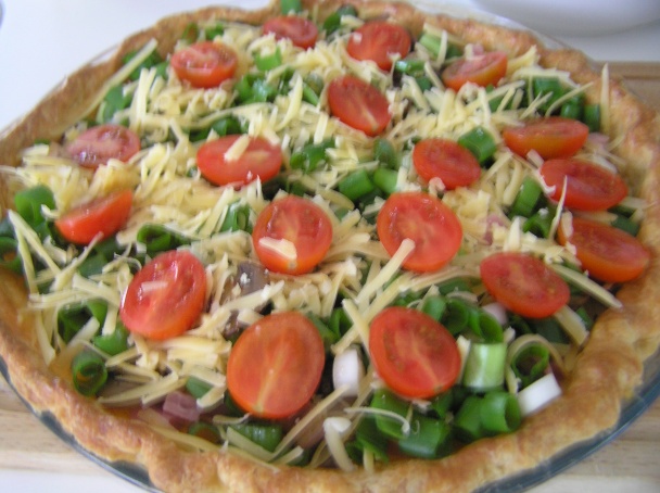 Quiche s jarnou cibuľkou a šampiňónmi (fotorecept) - obrázok 10