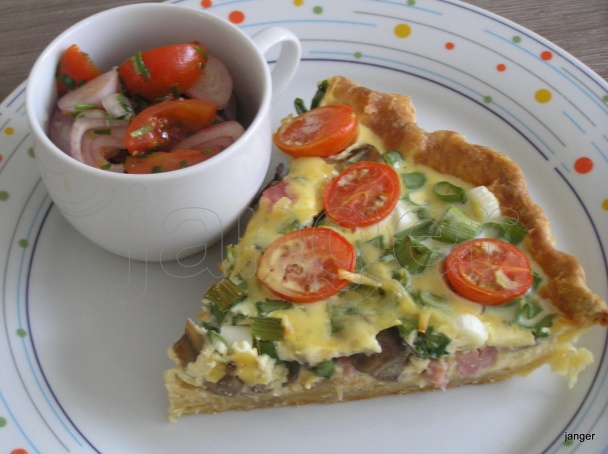 Quiche s jarnou cibuľkou a šampiňónmi (fotorecept) - obrázok 12