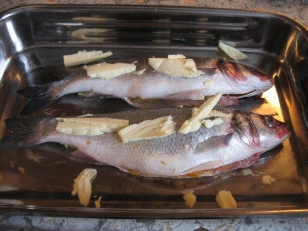 Pečený mořčák (mořský vlk) plněný zeleninou (fotorecept) - obrázok 6