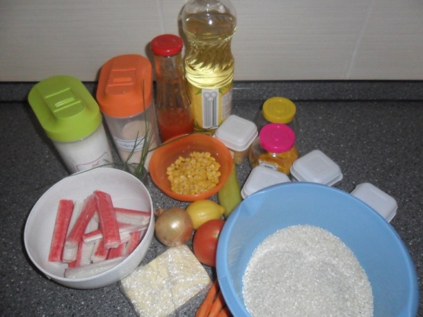 Lahodné rizoto s krabími tyčinkami - obrázok 1