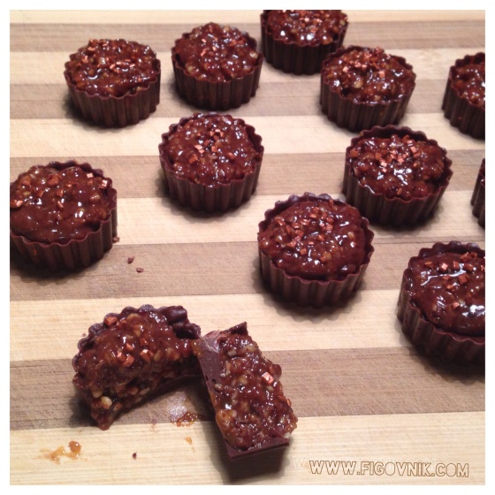 Čokoládové košíčky plnené s čokoládovo orieškovou ganache - obrázok 3