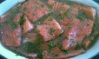Losos vo vínovej marináde (fotorecept) - obrázok 1