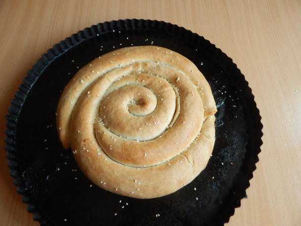 Točený koláč s mäsom a kapustou (fotorecept) - obrázok 9