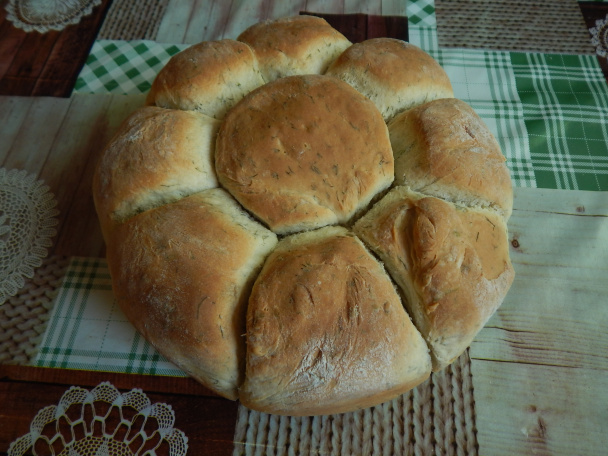 Domáci chlebík s kôprom v tvare kvetu (fotorecept) - obrázok 5