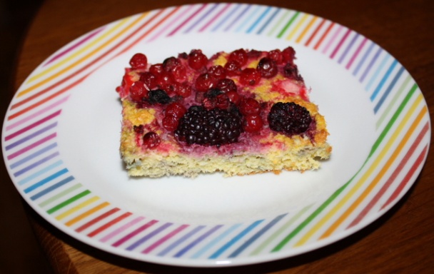 Kokosový koláč s ovocím – bez múky, bez cukru - obrázok 1