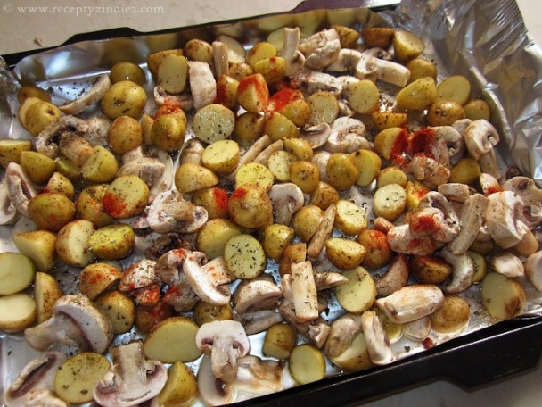 Pečené baby zemiačky s hubami - obrázok 1