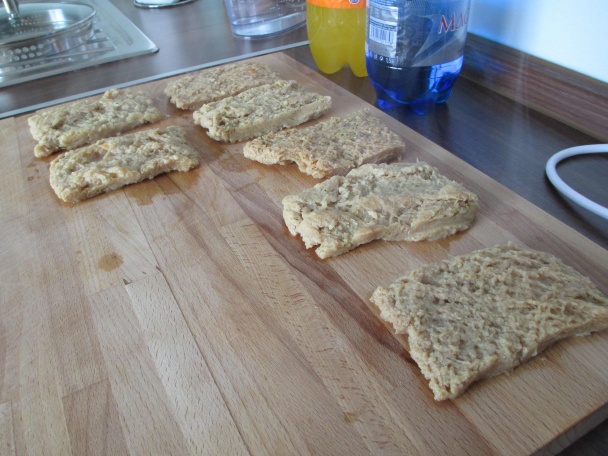 Pečené zemiaky s rukolou a sójové plátky so sezamovým olejom (fotorecept) - obrázok 1