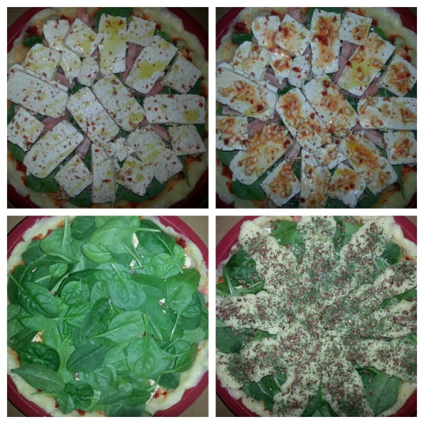 Polentový koláč plnený lososom, špenátom a tofu (fotorecept) - obrázok 2