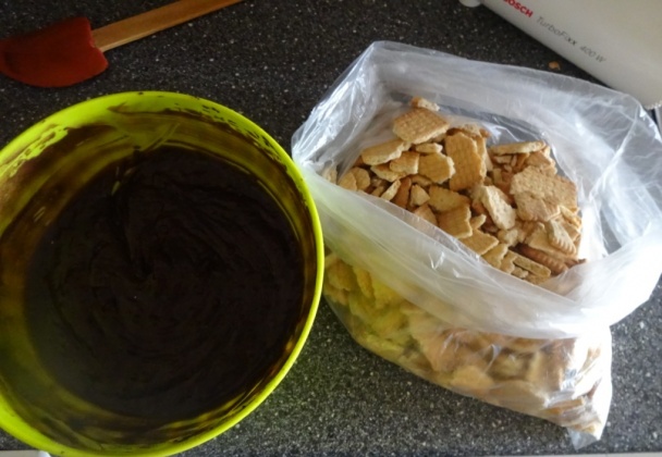 Gaštanovo-keksové rezy (fotorecept) - obrázok 4