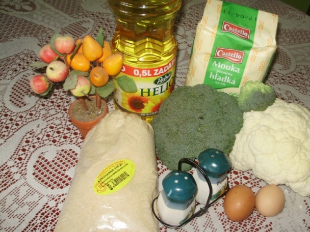 Vyprážaná brokolica a karfiol (fotorecept) - obrázok 1