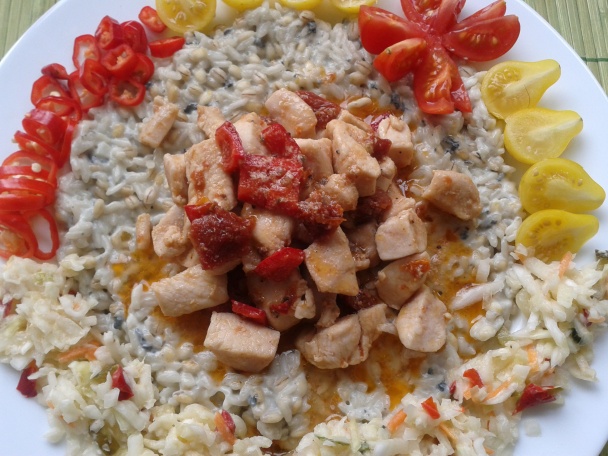 Mliečna ryža so syrom s modrou plesňou a kuracími kúskami (fotorecept) - obrázok 12