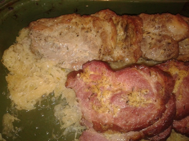 Bravčová krkovička s provensalským korením na kapuste a so šampiňónmi (fotorecept) - obrázok 8
