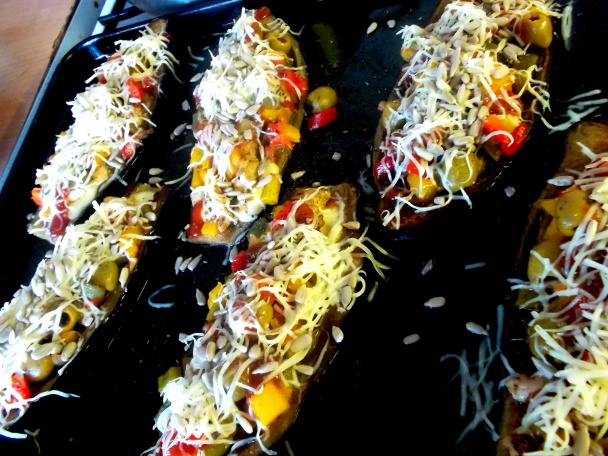 Zapekaný baklažán s kuracím mäskom a špargľou (fotorecept) - obrázok 5