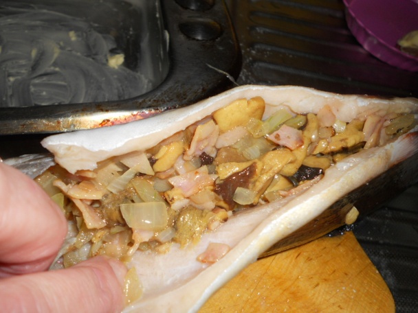 Pstruh plnený hubami (fotorecept) - obrázok 2