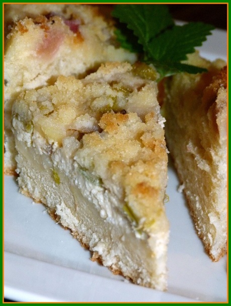 Rebarborový koláč s marmeládovým tvarohom - obrázok 1