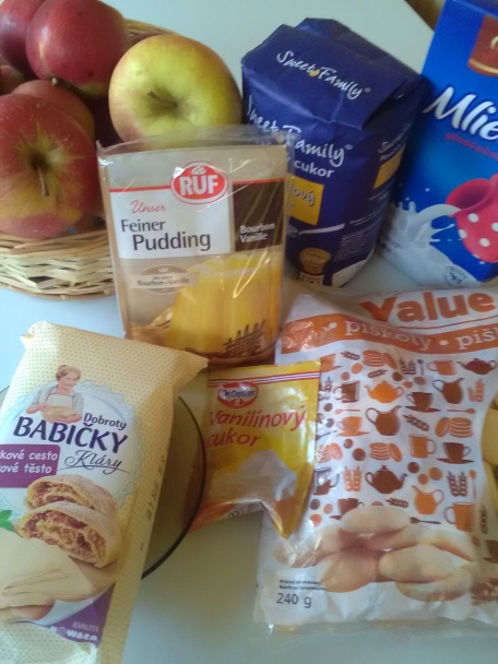 Jablkovo-pudingový koláč z lístkového cesta (fotorecept) - obrázok 1