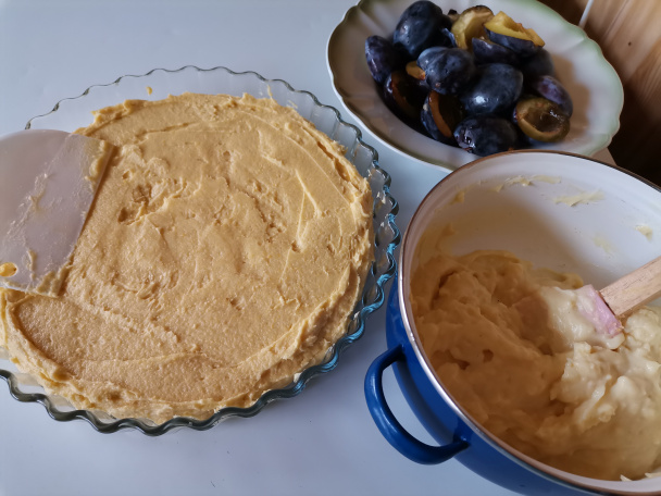 Slivkový koláč s pudingom (fotorecept) - obrázok 2