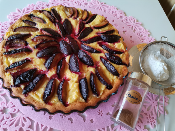 Slivkový koláč s pudingom (fotorecept) - obrázok 4