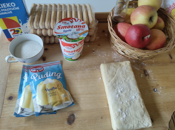Krémové rezy s jablkovo-smotanovo-pudingovou plnkou (fotorecept) - obrázok 1