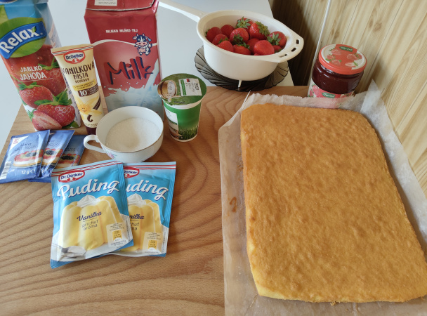 Jahodové rezy s pudingovou plnkou (fotorecept) - obrázok 3