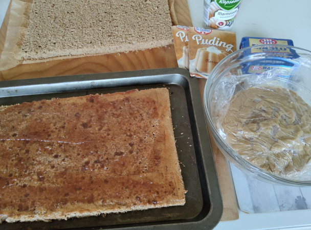 Orechovo-kávový rez s karamelovou plnkou (fotorecept) - obrázok 4