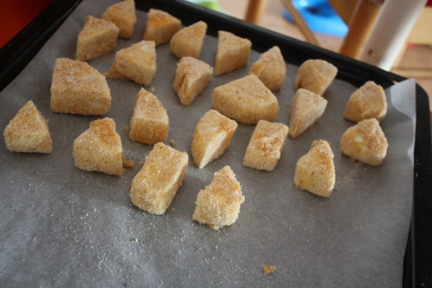 Pečené hermelínové kúsky z francúzkym slaným koláčom - obrázok 1