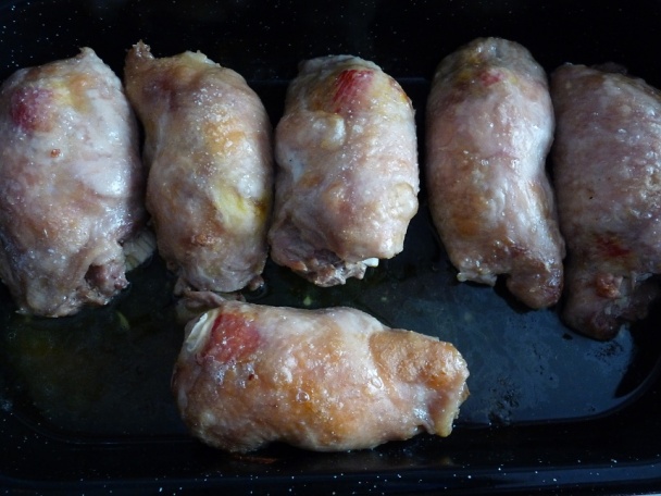 Plnené kuracie stehná s krabími tyčinkami - obrázok 5