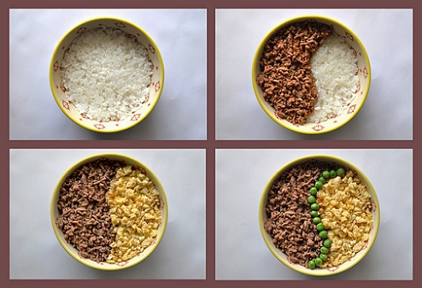 Trojfarebné Soboro Donburi - obrázok 3