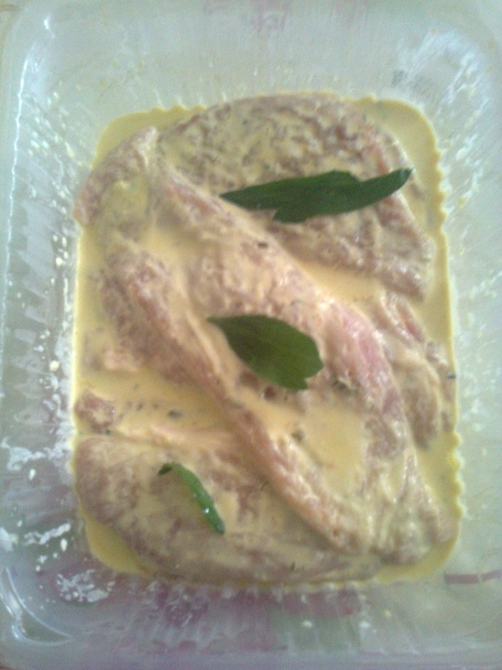 Vyprážané marinované rezne s obyčajným šalátom - obrázok 1