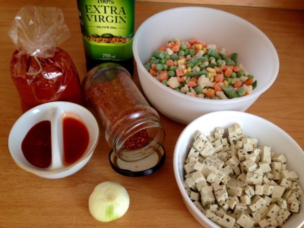 Tofu so zeleninou vegan - obrázok 1
