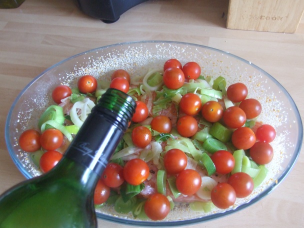 Pečený losos s cherry paradajkami a pórkom (fotorecept) - obrázok 4