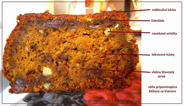 Tekvicový chlebík s kúskami čokolády a orechmi - obrázok 2