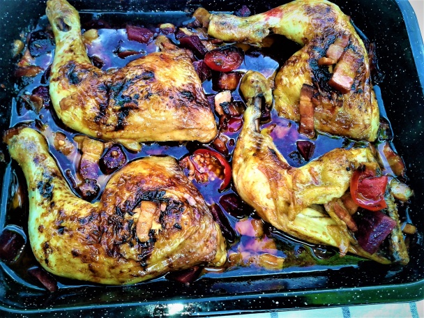 Pikantné kuracie štvrte s cviklou a oravskou slaninou (fotorecept) - obrázok 6