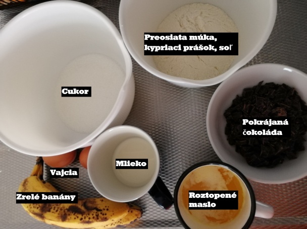 Banánové muffiny s kúskami čokolády (fotorecept) - obrázok 1