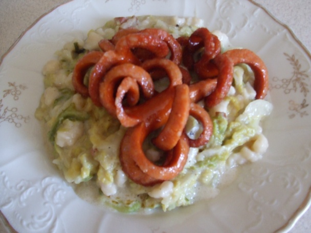 Dušená kapusta se smetanou, haluškama a chobotničkama z párků (fotorecept) - obrázok 8