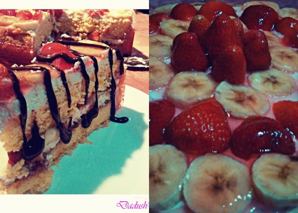 Banánovo-malinová torta - obrázok 4