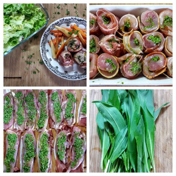 Kuracie rolky s pestom z medvedieho cesnaku obalené schwarzwaldskou šunkou (fotorecept) - obrázok 3